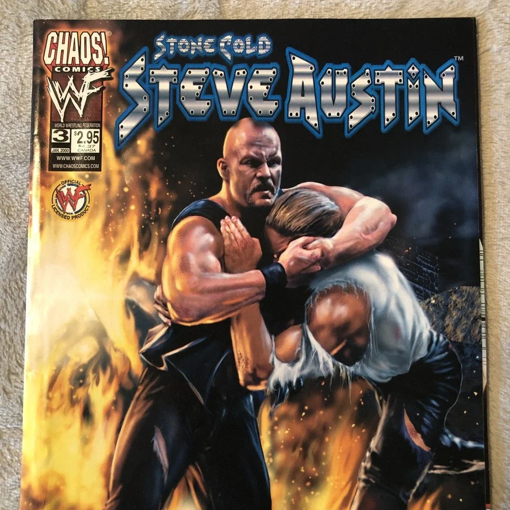 Vtg Stone Cold Steve Austin Chaos Comics WWF #3 Jan 2000 Wrestling Comic Book